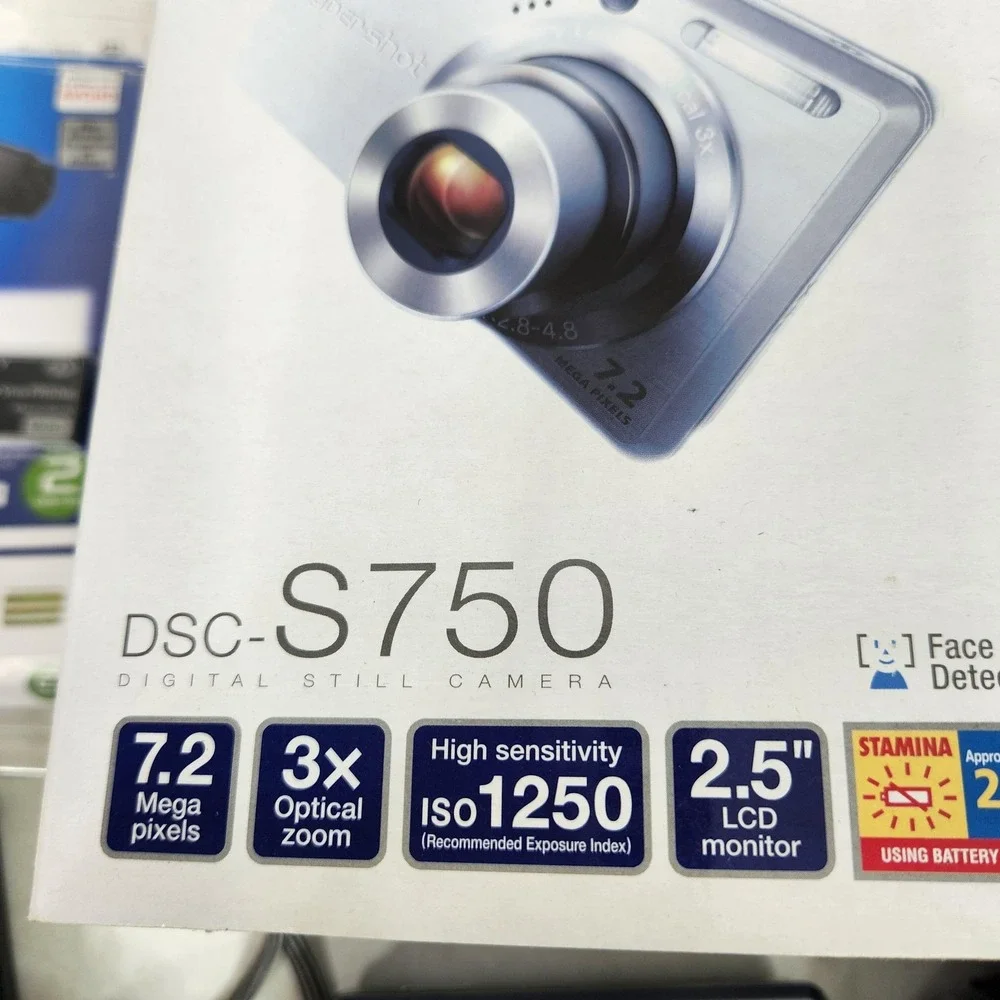 Sony Cyber-shot DSC-S750 7.2MP Digital Camera Silver 3X Zoom 2.5